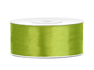 Satin Ribbon, green apple, 25mm/25m