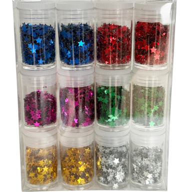 Stjerner Glimmer pakke med 12 farver