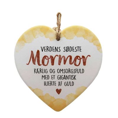 Kemramikhjerte mormor 15,5 x 15,5 cm