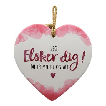 Keramik hjerte elsker dig 