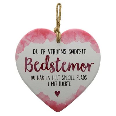 Kemramikhjerte bedstemor 15,5 x 15,5 cm
