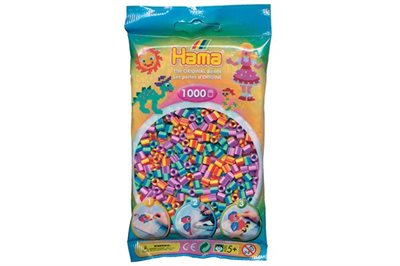 207-92 - HAMA MIDI PERLER 1000STK STRIBET MIX 92
