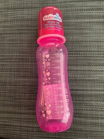 Baby-Nova plast sutteflaske 240 ml - Pink