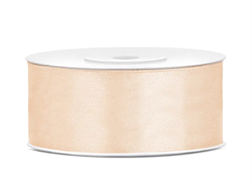  Satin Ribbon, cream, 25mm/25m