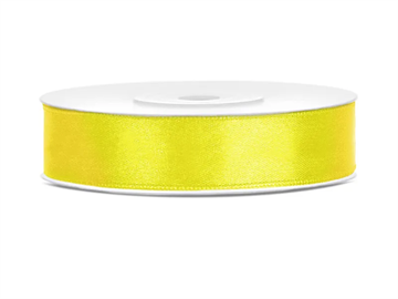 Satin Ribbon, yellow, 12mm/25m