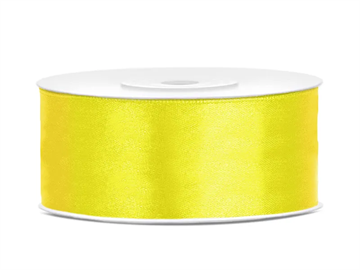 Satin Ribbon, yellow, 25mm/25m