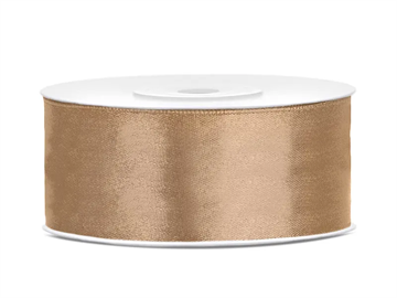 Satin Ribbon, light gold, 25mm/25m