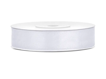 Satin Ribbon, white, 12mm/25m