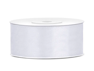 Satin Ribbon, white, 25mm/25m