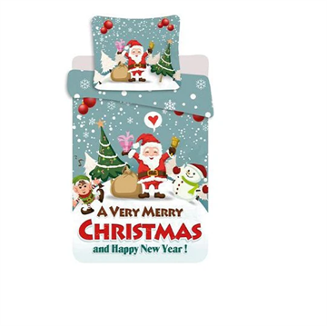 Julesengetøj 140x200 blå 