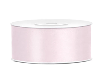 Satin Ribbon, light powder pink, 25mm/25m