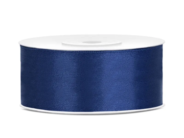 Satin Ribbon, navy blue, 25mm/25m