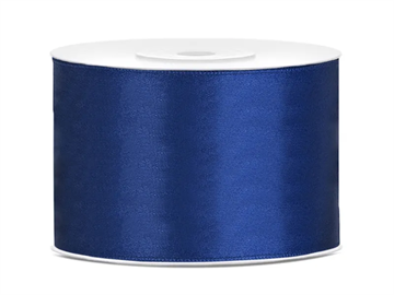 Satin Ribbon, navy blue, 50mm/25m