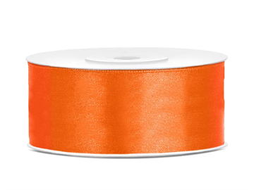 Satin Ribbon, orange, 25mm/25m