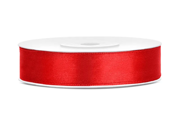 Satin Ribbon, red, 12mm/25m
