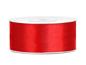 Satin Ribbon, red, 25mm/25m