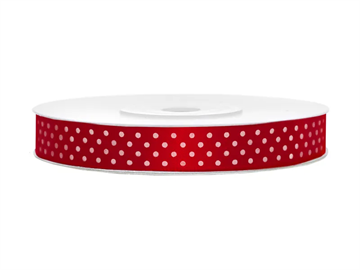 Satin ribbon, red dut  12mm/25m