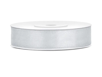  Satin Ribbon, silver, 12mm/25m