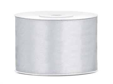 Satin Ribbon, silver, 50mm/25m