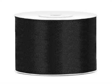 Satin Ribbon, black, 50mm/25m