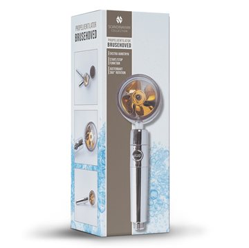 Brusehoved med propelventilator