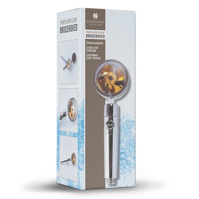 Brusehoved med propelventilator