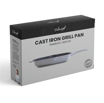Sobczyk - Emaljeret støbejern grillpande Ø28cm