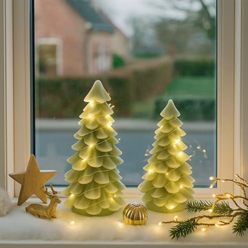 LED juletræer med lyskæde - 2 pak