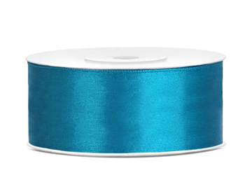 Satin Ribbon, turquoise, 25mm/25m